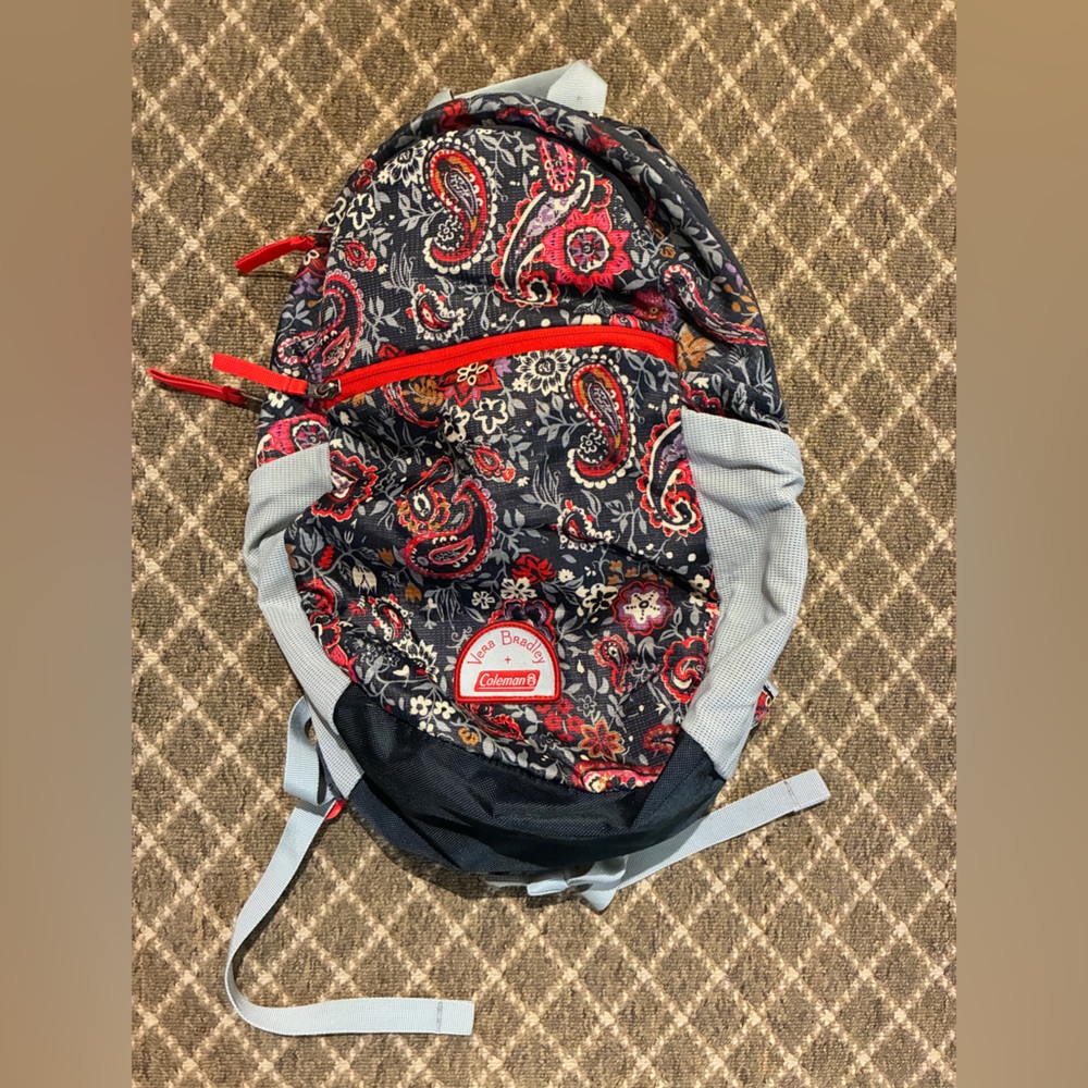 Vera Bradley Coleman Black and Red Paisley Backpack Limited Edition